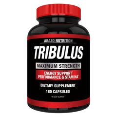 Arazo Nutrition Tribulus Terrestris 1500mg capsules bottle for energy support during workouts