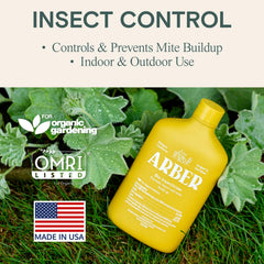 ARBER Organic Insecticide being sprayed on leaves for quick pest knockdown