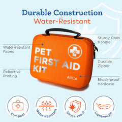 ARCA PET dog muzzle included for safe handling during emergencies
