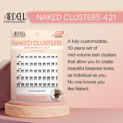 Ardell Naked Clusters 421 length options closeup shows 8–14 mm varieties.