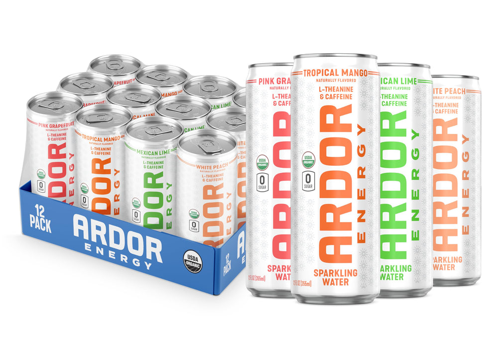 ARDOR Energy can front with tropical mango flavor for on-the-go focus.
