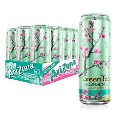 AriZona Green Tea with Ginseng and Honey big can close-up for a refreshing pick-me-up