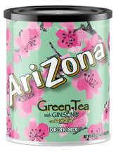 Arizona Green Tea Sugar Sweetened Powder Drink Mix canister ready for quick servings.