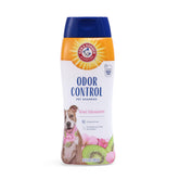 Arm & Hammer deodorizing dog shampoo bottle front showing packaging and emphasis on odor control