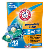 Arm & Hammer Clean Burst 5-in-1 Power Pak packaging in box.