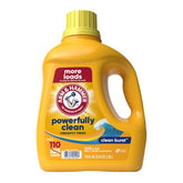Arm & Hammer Clean Burst bottle pour shows easy dosing for fresh laundry.