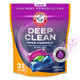 Arm & Hammer Deep Clean Odor Formula Power Pak 21ct front view with convenient pre-measured packets