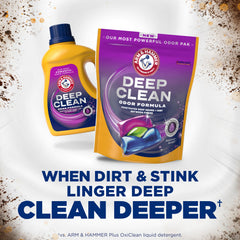 Arm & Hammer Deep Clean Odor Formula Power Pak 21ct open pack reveals dose-ready sachets