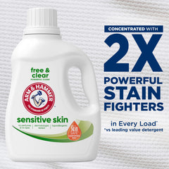 ARM & HAMMER Free & Clear label closeup showing no dyes or perfumes