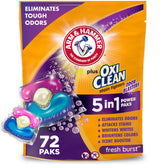 Arm & Hammer Plus OxiClean odor blasters pak closeup showing deep odor removal.