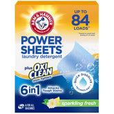 Arm & Hammer Power Sheets package shown, compact and travel-friendly.