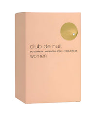 Armaf Club De Nuit for Women EDP back view hints at vanilla and musk base.