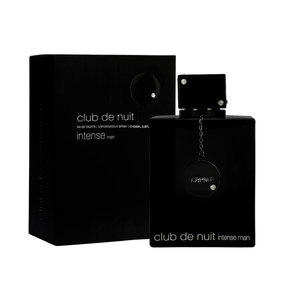 Armaf Club de Nuit Intense Man bottle front view for versatile day and night wear