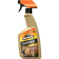 Armor All Leather Care with Beeswax spray bottle for easy interior cleaning and conditioning.