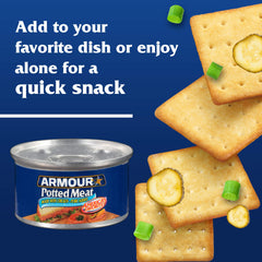 Armour Star Potted Meat spread on crackers for a quick snack.