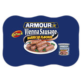 Armour Star Vienna Barbecue Sausage can in a six-pack, ready-to-eat protein snack.
