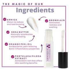 Arnique Arnica Lip Balm texture close-up highlights rich hydration.