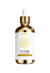 AromaLYA Lavender oil in amber bottle for pure diffusion and fragrance.