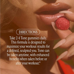 Arrae Tone Gummies serving suggestion with gummies and water for easy daily use.