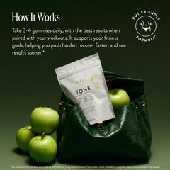 Arrae Tone gummies serving ready image demonstrates simple daily supplementation.