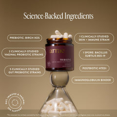 Arrae Tribiotic capsules pack designed for daily gut and immune support.