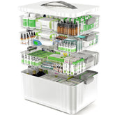 ARSTPEOE 4-tier medicine organizer with transparent trays for easy med checks