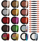 Artdone white-base chrome powder jar offers radiant mirror finish for gel nails