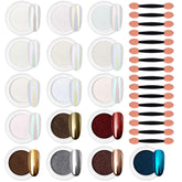 Artdone chrome powder white pearl jar with reflective finish for chic nails