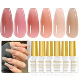 Artdone sheer gel pink set creates a glossy jelly gradient for chic nails