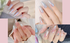 Artdone White Pearl Chrome powder texture close-up