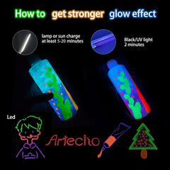 Artecho glow paint on canvas shows a luminous, eye-catching finish