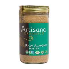 Artisana Almond Butter label close-up showing organic certification and simple ingredients