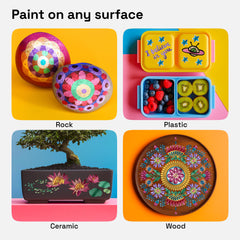 ARTISTRO 12 metallic paint pens on ceramic creating smooth bold lines