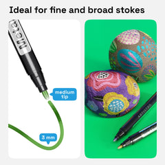 ARTISTRO 12 metallic markers on wood for crisp outlines and labels