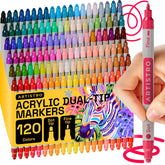 ARTISTRO 120 dual-tip markers for versatile lines and bold fills across surfaces.