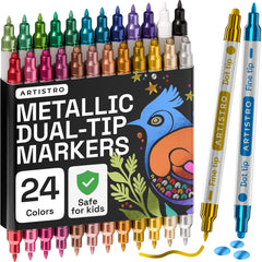 ARTISTRO 24 metallic paint marker fine-tip for precise detailing on crafts.