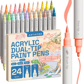 ARTISTRO 24 pastel markers dual tips for smooth color on fabric and paper