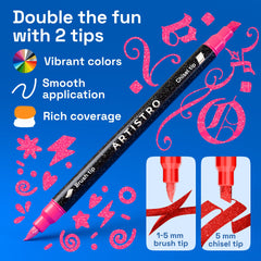 ARTISTRO chisel-tip close-up highlights broad coverage and crisp lines.