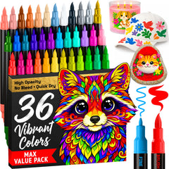 ARTISTRO 36 acrylic markers with dual tip for versatile art projects