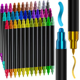 ARTISTRO 36 metallic markers dual-tip for precise lines and bold color blocks.