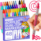 ARTISTRO 48 acrylic markers fine-tip for precise detailing on paper and crafts.