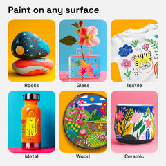 ARTISTRO 48 fabric-ready markers glide smoothly on textiles with even color.