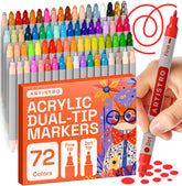 ARTISTRO 72 dual-tip markers deliver precise details and bold coverage on multiple surfaces.