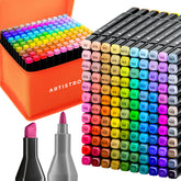ARTISTRO alcohol dual-tip markers with 120 colors for bold art projects