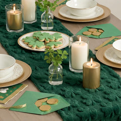 Artoid Mode table runner placed on a dining setup highlights vibrant color and protection