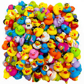 Arttyma rubber ducks in bulk with alternating colors, ideal for bath time fun.