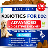 Artullano probiotics for dogs in duck-flavor chews support digestion and palatability.