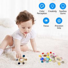 Arudyo sensory texture teether gray encourages tactile exploration