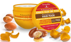 Arvazallia Rejuvenating Hair Mask with argan and macadamia oils nourishes color-treated hair