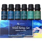 ASAKUKI Well-Being Kit storage box keeps six oils organized for quick diffusing.